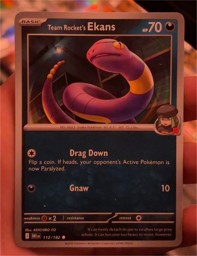 2025 Pokémon Scarlet & Violet Destined Rivals #112 Team Rocket's Ekans — front