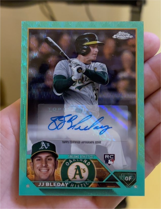 2023 Topps Chrome Update #AC-JJB JJ Bleday Autographs Aqua Wave #/199 — front