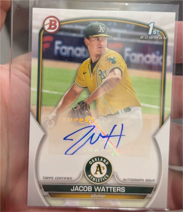 2023 Bowman #PPA-JW Jacob Watters — front