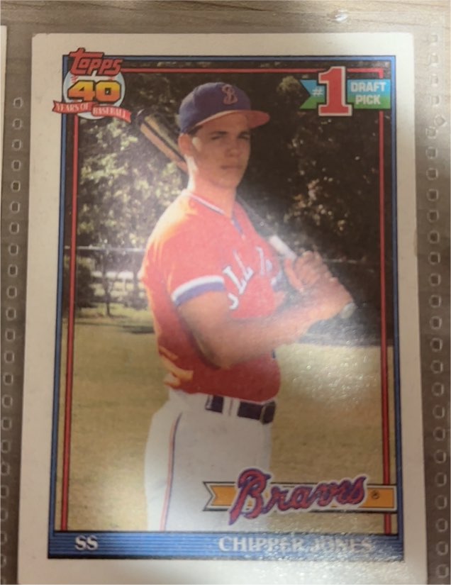 1991 Topps 40 #1 Chipper Jones Draft Pick — front