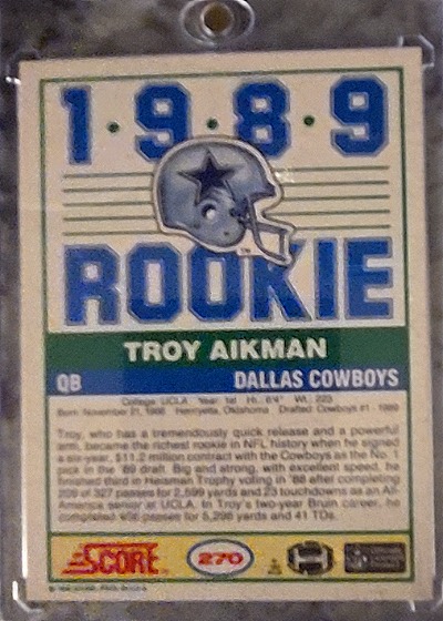 1989 Score #270 Troy Aikman — front