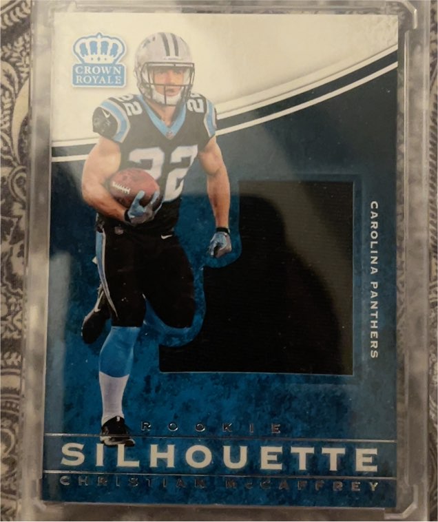 2017 Panini Crown Royale #3 Christian McCaffrey Rookie Silhouette Patch — front