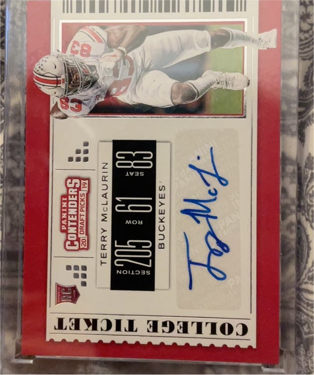 2019 Panini Contenders Draft Picks #243 Terry McLaurin Rookie Ticket Auto — front