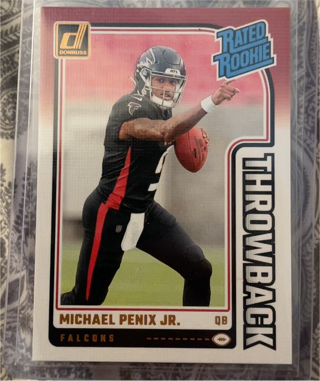 2024 Donruss #3 Michael Penix Jr. Rated Rookie Throwback — front