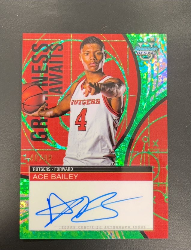 2024-25 Bowman Best Ace Bailey Greatness Awaits Green Diamond #/99 — front