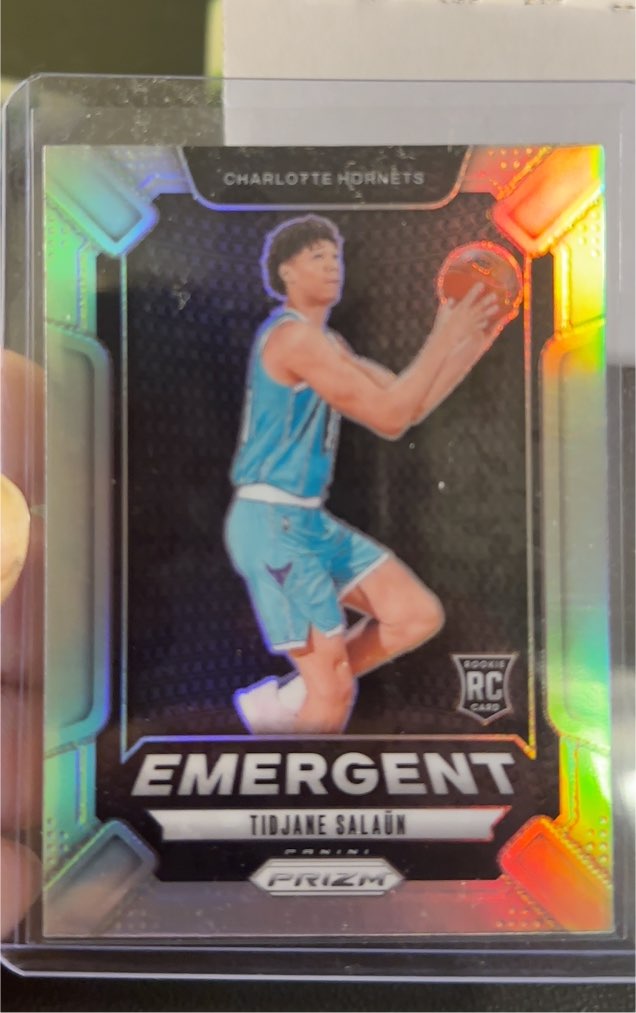 2024-25 Panini Prizm #5 Tidjane Salaun Emergent Silver Prizm — front