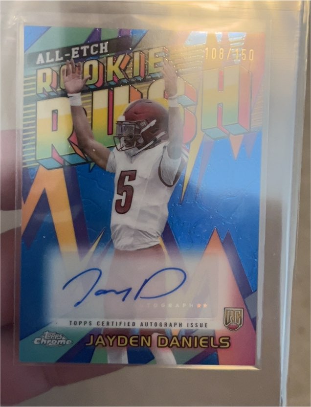 2024 Topps Chrome #RRA-JD Jayden Daniels All-Etch Rookie Rush — front