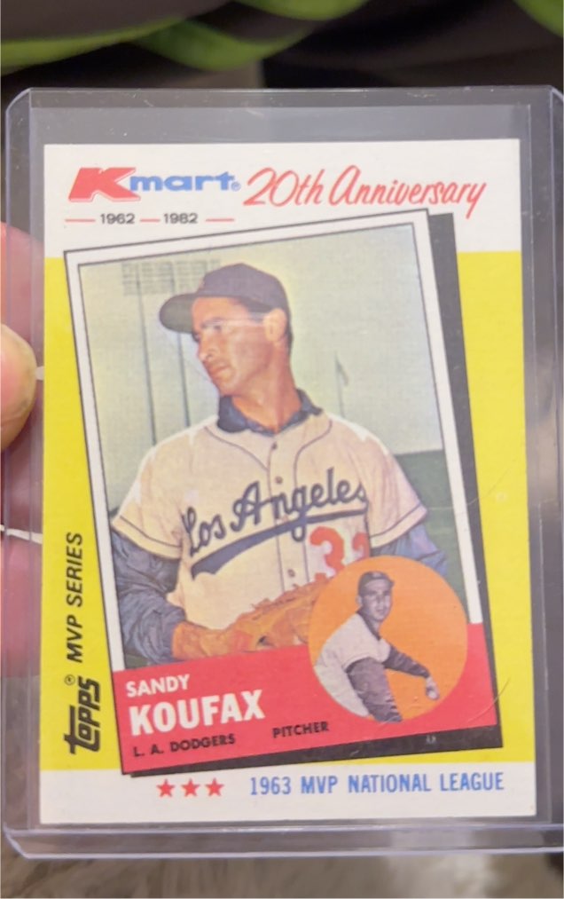1982 Topps Kmart 20th Anniversary #4 Sandy Koufax — front
