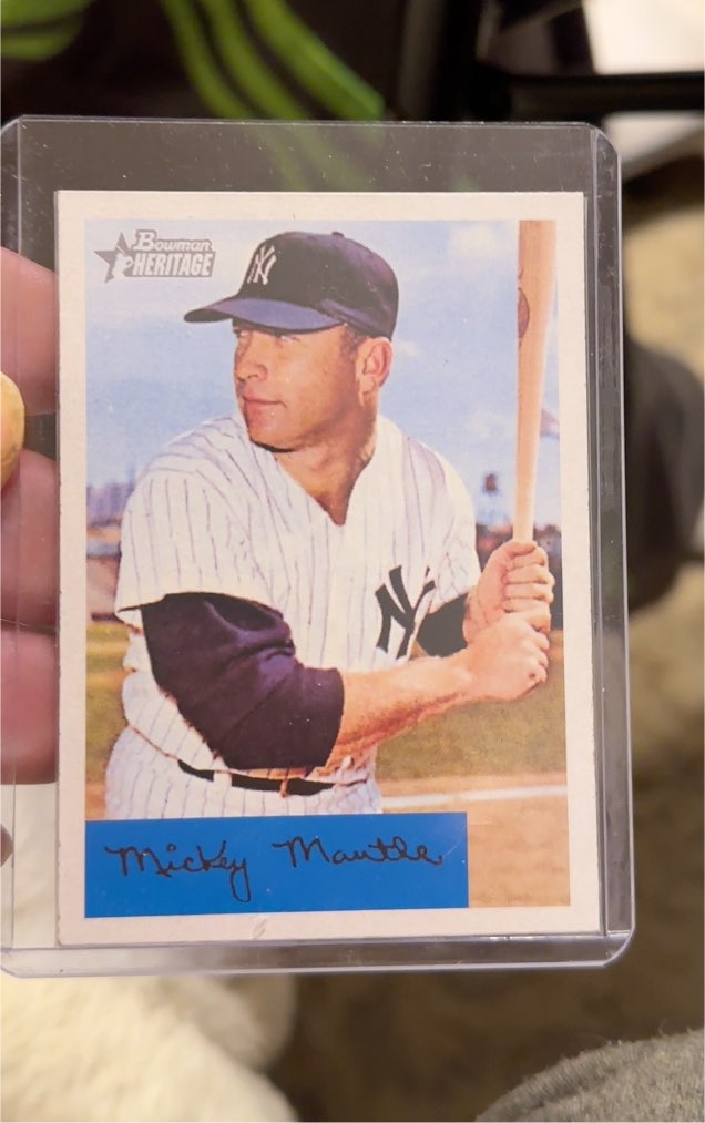 1954 Bowman #65 Mickey Mantle — front