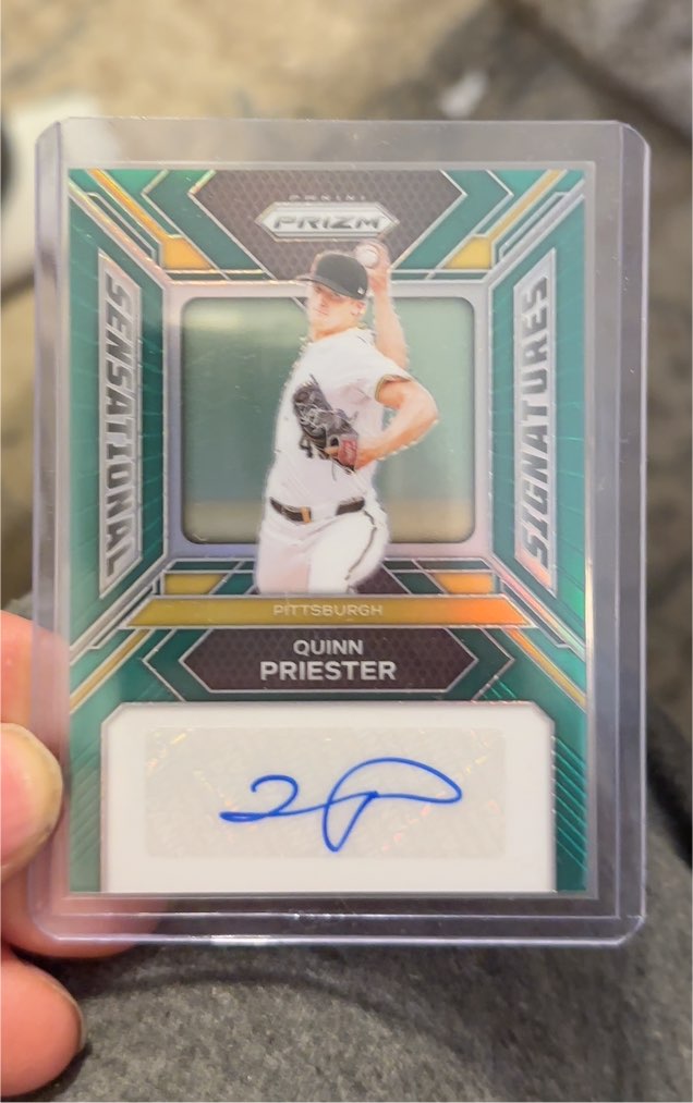 2024 Panini Prizm #SS-QP Quinn Priester Sensational Signatures Green Prizm Auto — front