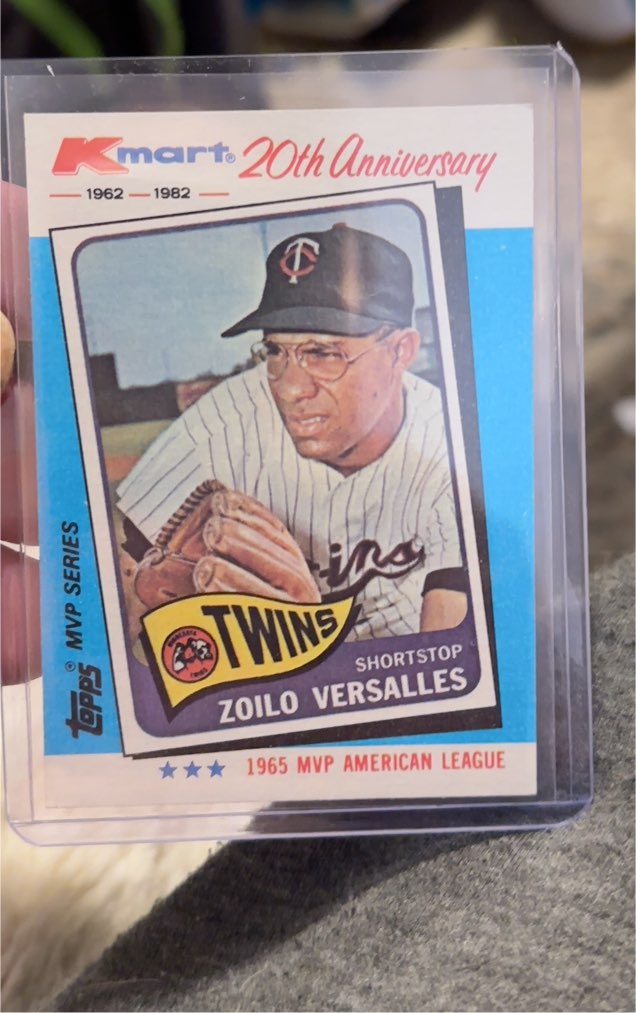 1982 Topps Kmart 20th Anniversary #7 Zoilo Versalles — front
