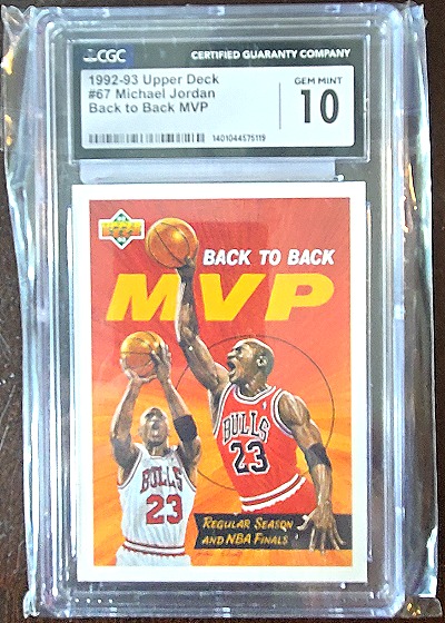 1992-93 Upper Deck #67 Michael Jordan Back to Back MVP — front