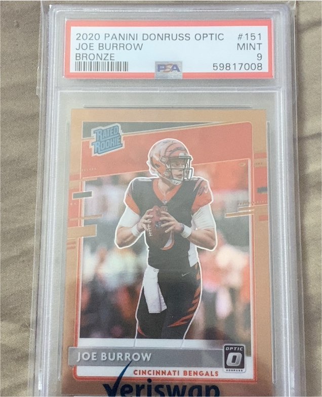 2020 Panini Donruss Optic #151 Joe Burrow Bronze Rated Rookie — front