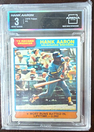 1976 Topps #1 Hank Aaron Record Breaker — front