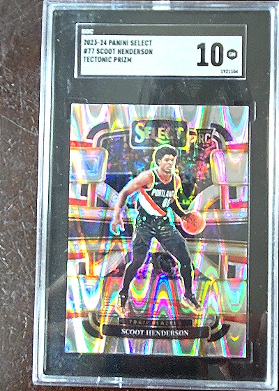 2023-24 Panini Select #77 Scoot Henderson Tectonic Prizm — front