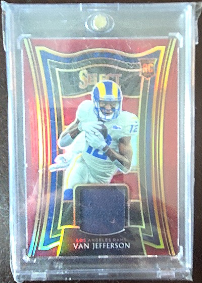 2020 Panini Select Red Prizm Rookie Jersey Patch #RS-VJE Van Jefferson — front