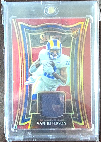 2020 Panini Select Red Prizm Rookie Jersey Patch #RS-VJE Van Jefferson — front
