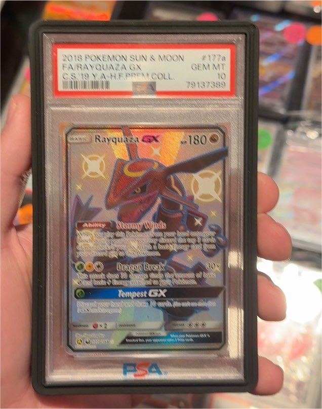 2018 Pokémon Sun & Moon #177a Rayquaza GX — front
