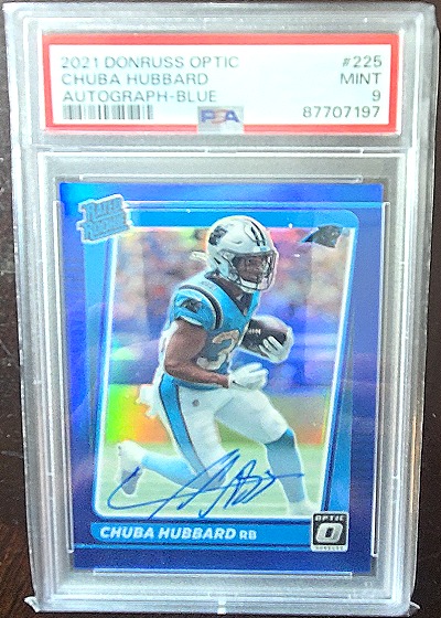 2021 Donruss Optic #225 Chuba Hubbard — front