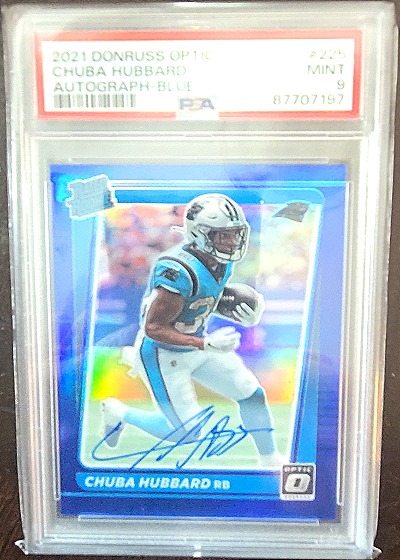2021 Donruss Optic #224 Chuba Hubbard — front