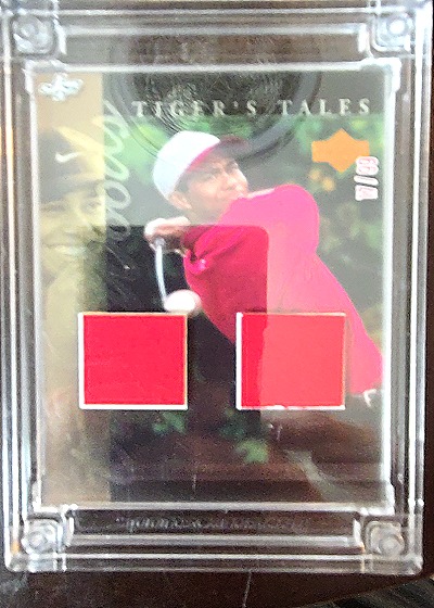 2001 Upper Deck Jersey Fusion #JT-1 Tiger Woods — front