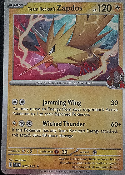 2024 Pokémon SV Destined Rivals #070 Team Rocket's Zapdos — front