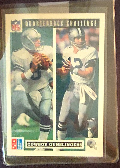 1991 Upper Deck Domino's Pizza Quarterback Challenge #47 Roger Staubach/Troy Aikman — front