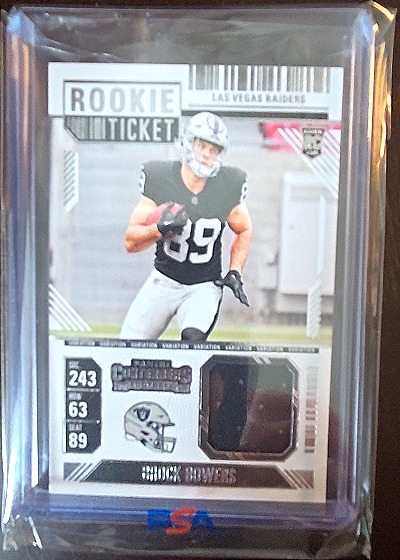 2024 Panini Contenders #RTS-BBS Brock Bowers Rookie Ticket Patch — front