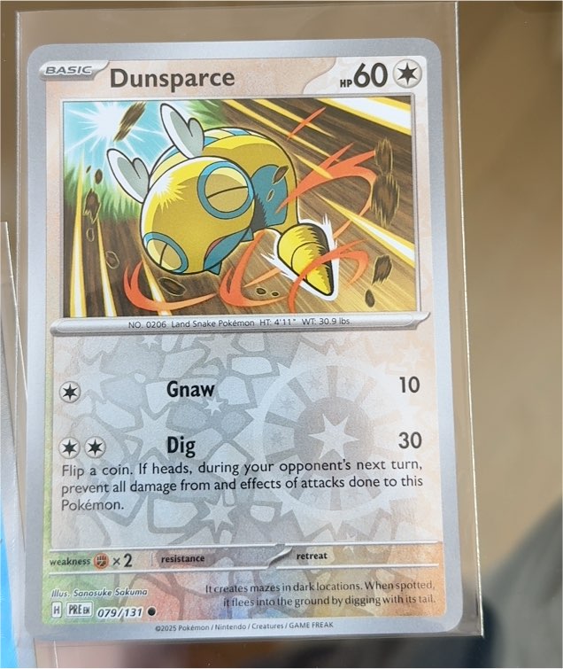 2025 Pokémon Prismatic Evolutions #079 Dunsparce — front
