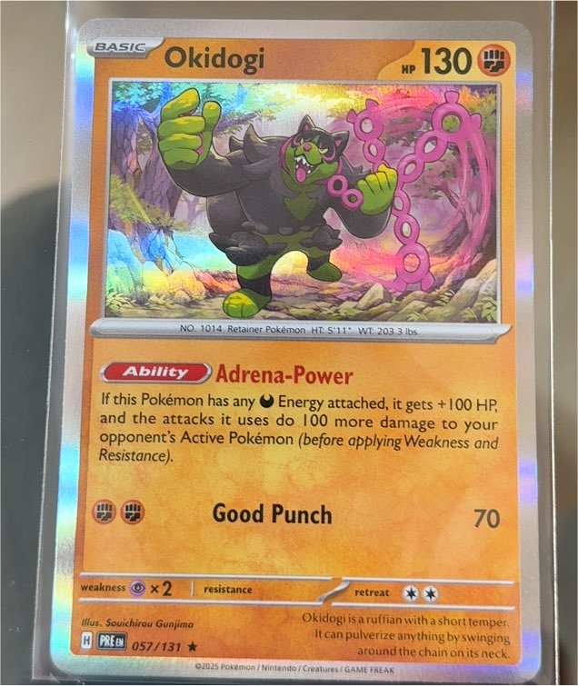 2025 Pokemon Prismatic Evolutions #057 Okidogi — front