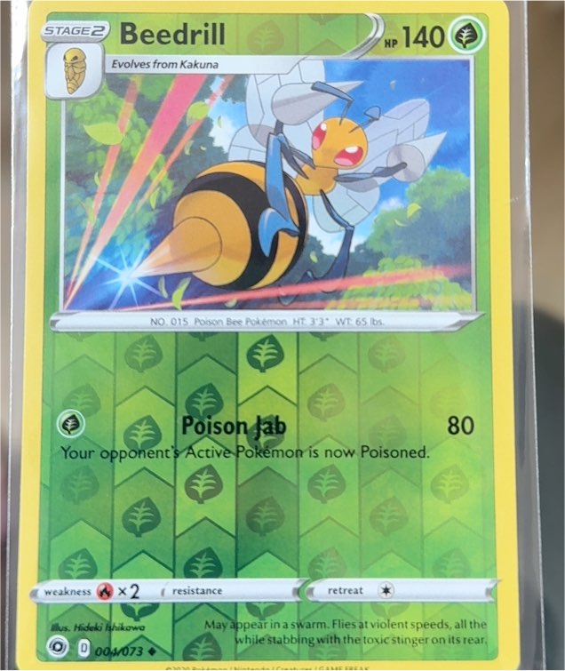 2020 Pokemon Champion's Path #004 Beedrill Reverse Holo — front