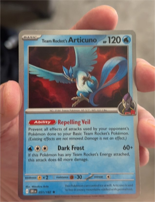 2025 Destined Rivals #051 Team Rocket's Articuno — front