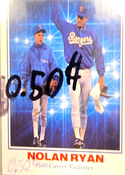 1991 Pacific #67 Nolan Ryan Texas Rangers 20th Pitcher to Win 300 — front