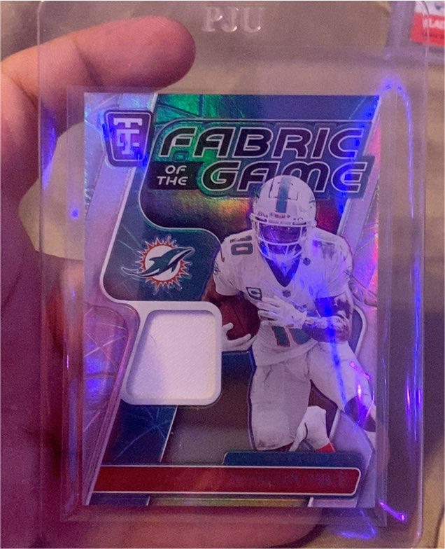 2024 Panini Totally Certified Fabric of the Game #FG-JW Jaylen Waddle — front