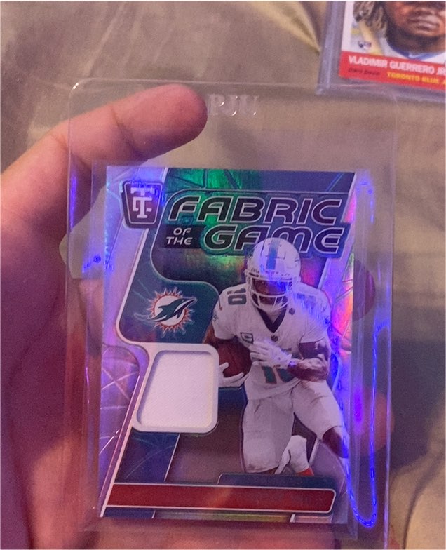 2024 Panini Totally Certified Fabric of the Game #FG-JW Jaylen Waddle — front
