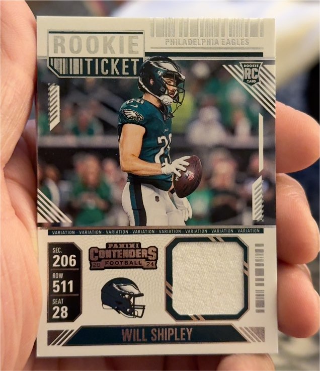 2024 Panini Contenders Rookie Ticket Patch Will Shipley — front