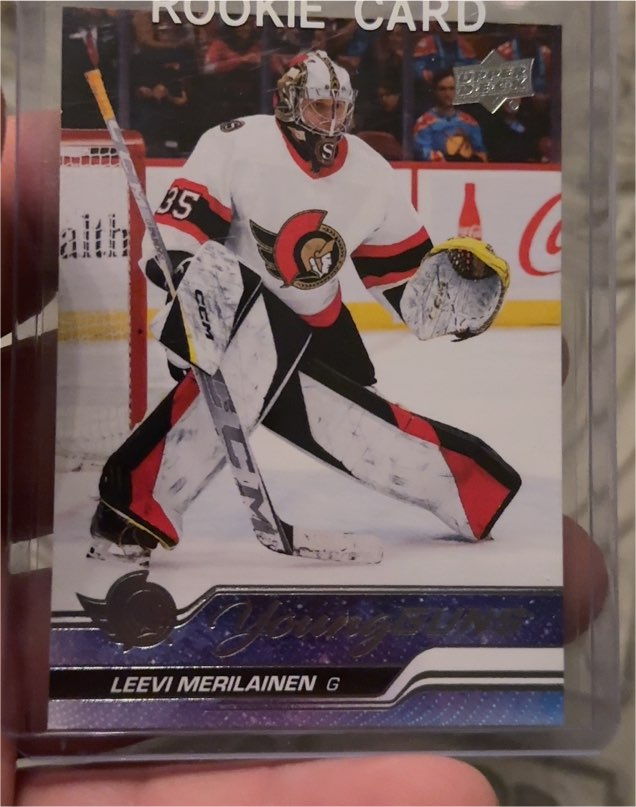 2023-24 Upper Deck #247 Leevi Merilainen Young Guns Rookie Card — front