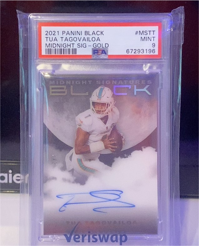 2021 Panini Black Midnight Signatures #MSTT Tua Tagovailoa — front