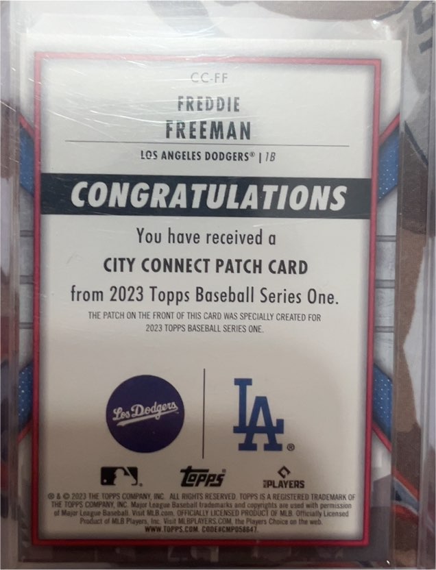 2023 Topps Baseball Series One #CC-FF Freddie Freeman — front