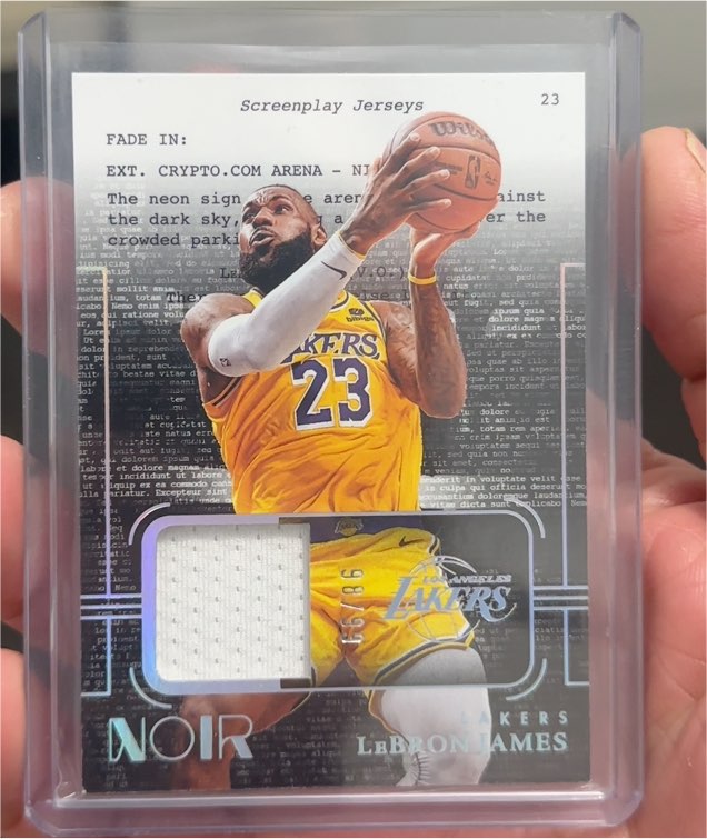 2023-24 Panini Noir #SJ-LBJ LeBron James Screenplay Jerseys Patch — front