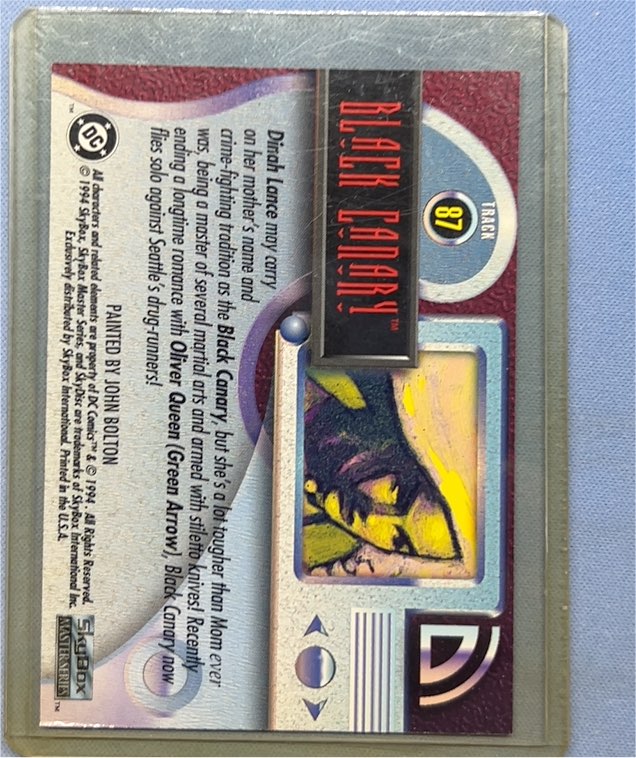 1994 SkyBox DC Master Series #87 Black Canary — front