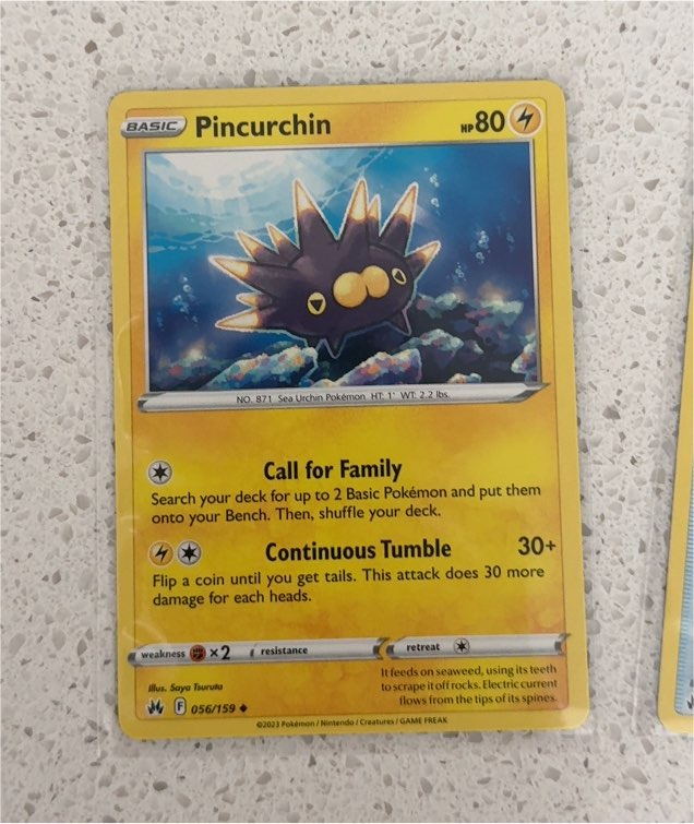 2023 Pokémon Crown Zenith #056 Pincurchin — front