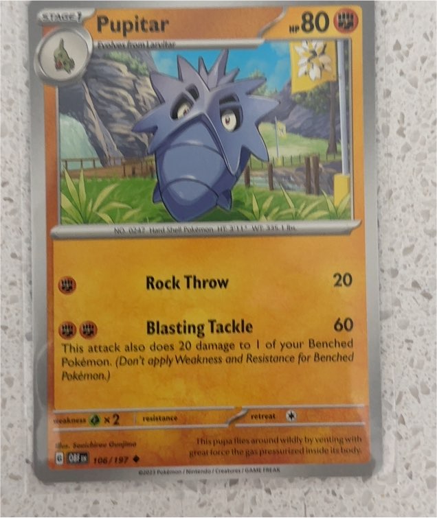 2023 Pokémon Obsidian Flames #106 Pupitar — front