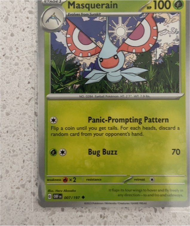 2023 Pokémon Obsidian Flames #007 Masquerain — front
