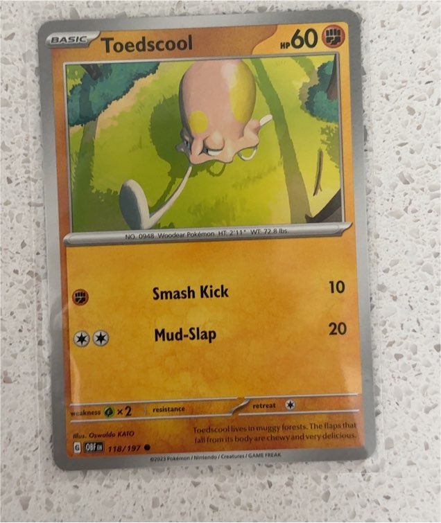 2023 Pokémon Obsidian Flames #118 Toedscool — front