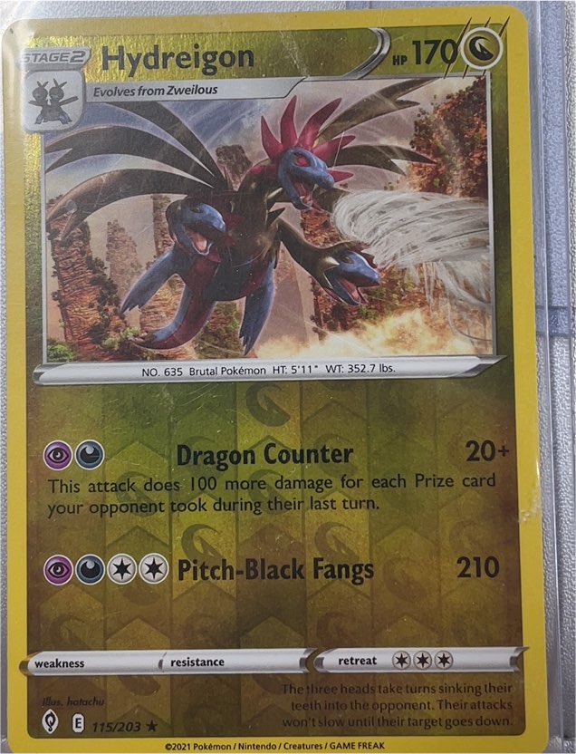 2021 Pokémon Evolving Skies #115 Hydreigon — front