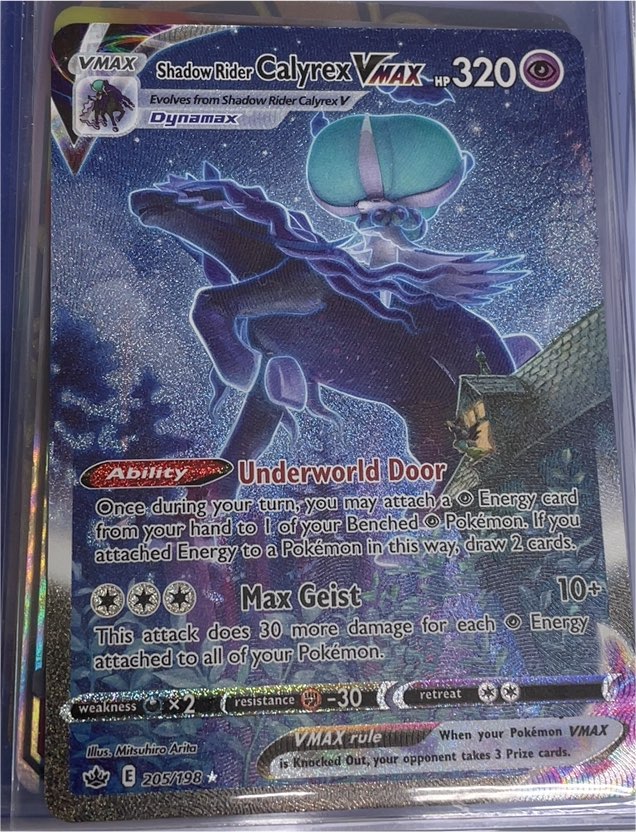 2021 Pokémon Chilling Reign #205 Shadow Rider Calyrex VMAX — front