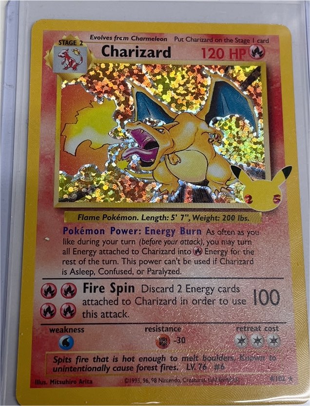 1995 Pokémon #4 Charizard — front