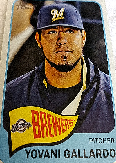 2014 Topps Heritage #349 Yovani Gallardo — front