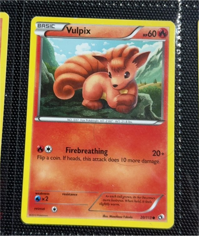 2013 Pokémon Legendary Treasures #20 Vulpix — front